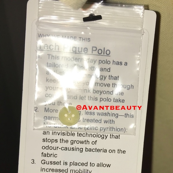 Lululemon anti stink yellow tech pique polo shirt - Picture 4 of 4